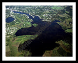 Aerial image of [3673] Center Lake in Jackson, MI with Black Metal frame