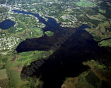 Aerial image of [3673] Center Lake in Jackson, MI with Canvas Wrap frame