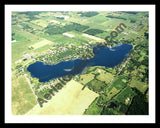 Aerial image of [3676] Pleasant Lake in Washtenaw, MI with Black Metal frame