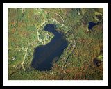 Aerial image of [367] Hunters Lake in Alcona, MI with Black Metal frame