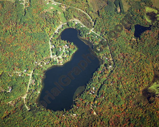 Aerial image of [367] Hunters Lake in Alcona, MI with No frame