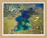 Aerial image of [3689] Opal Lake in Otsego, MI with Natural Wood frame