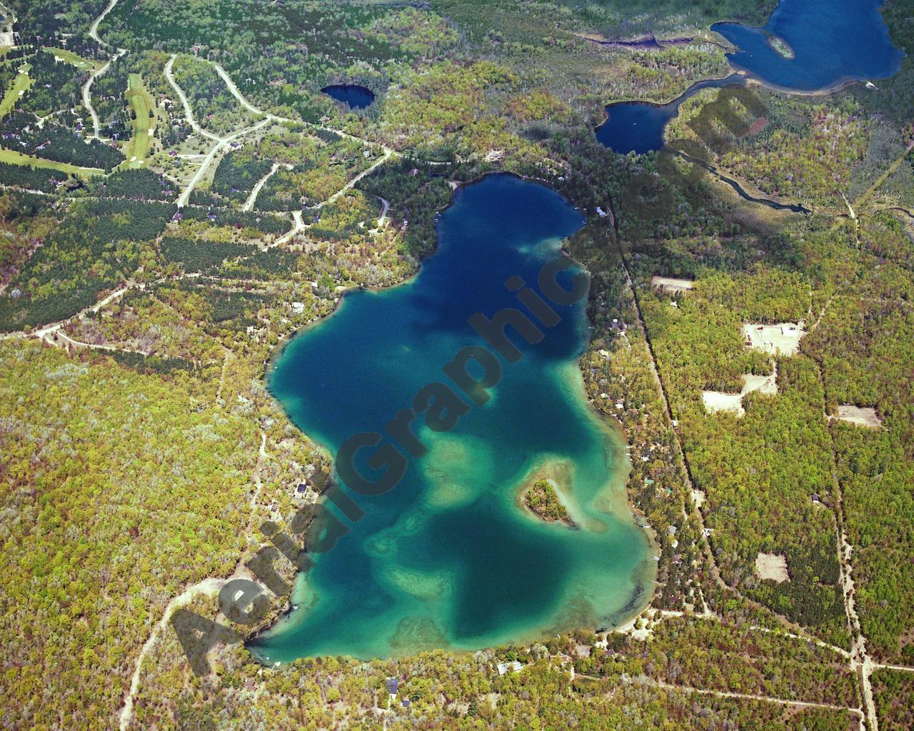 Aerial image of [3689] Opal Lake in Otsego, MI with No frame