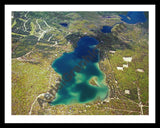 Aerial image of [3689] Opal Lake in Otsego, MI with Black Metal frame