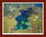 Aerial image of [3689] Opal Lake in Otsego, MI with Cherry Wood frame