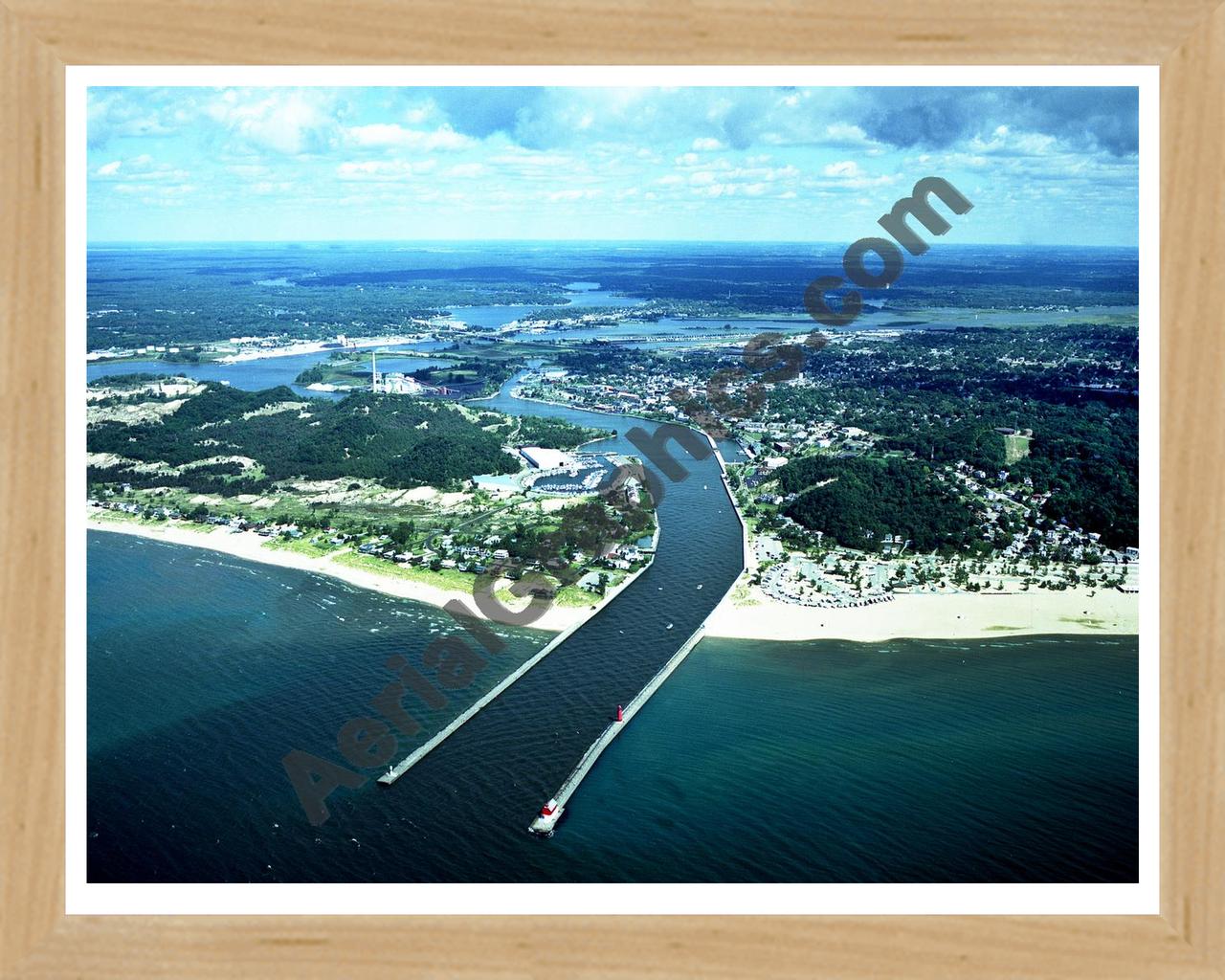 Aerial image of [3738] Grand Haven with Natural Wood frame