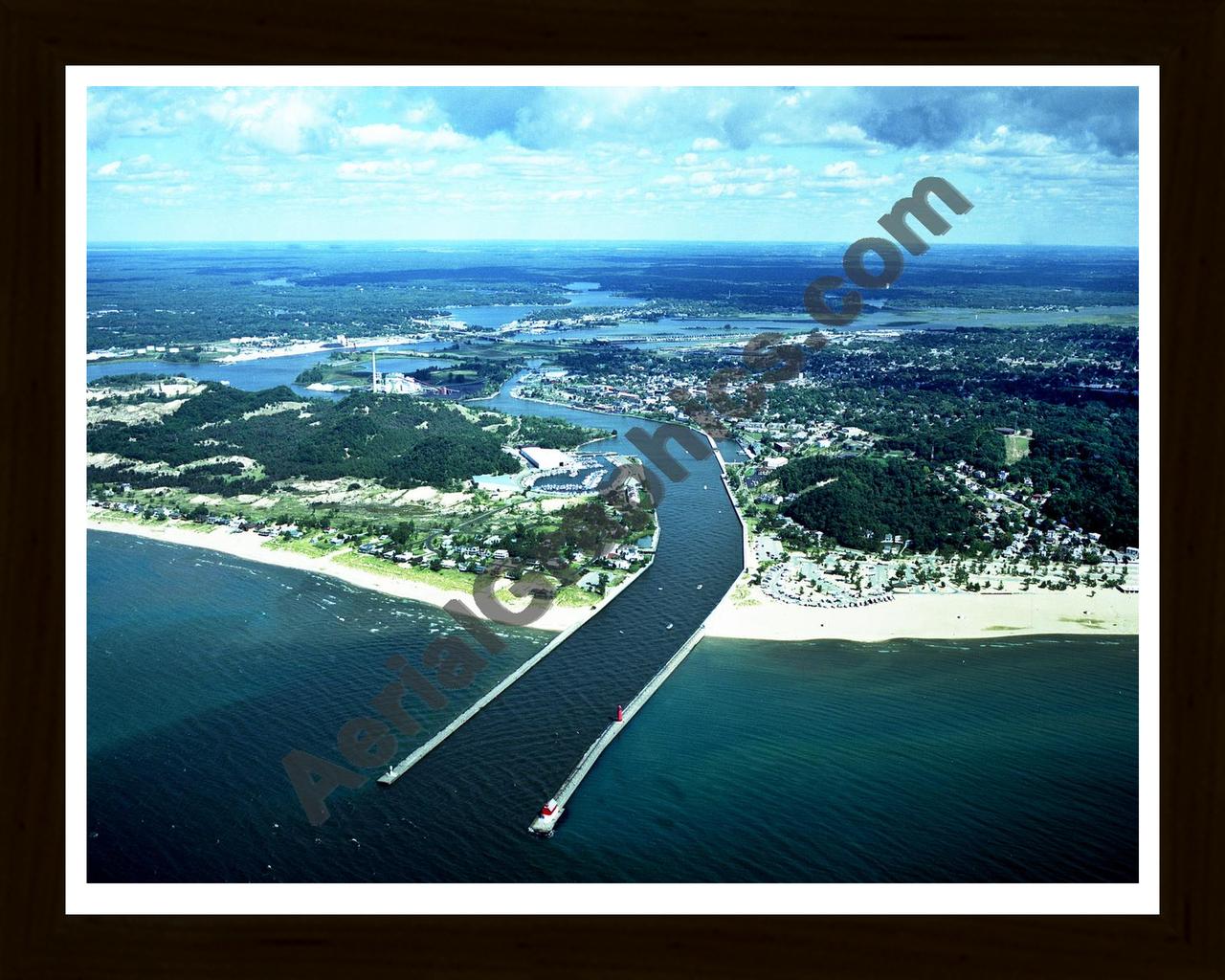 Aerial image of [3738] Grand Haven with Black Wood frame