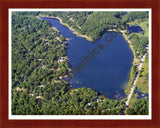 Aerial image of [3832] Bertha Lake in Clare, MI with Cherry Wood frame