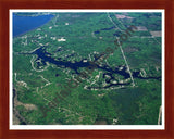 Aerial image of [386] James Lake in Roscommon, MI with Cherry Wood frame