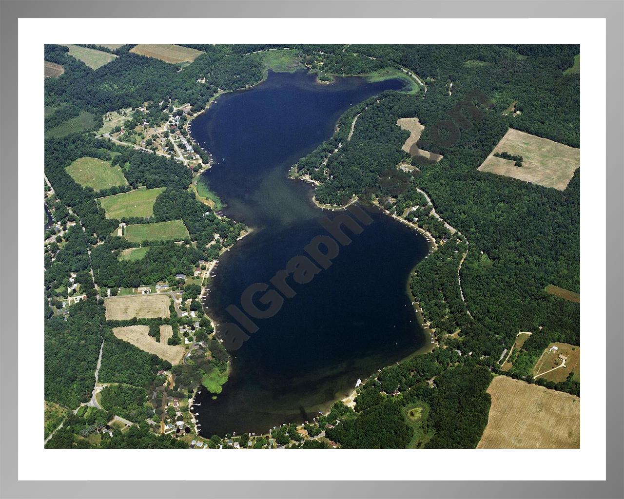 Aerial image of [3870] Clear Lake in St Joseph, MI with Silver Metal frame