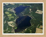 Aerial image of [3870] Clear Lake in St Joseph, MI with Natural Wood frame