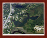 Aerial image of [3889] Townsend Lake in Oakland, MI with Cherry Wood frame