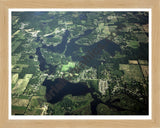 Aerial image of [3902] Lobdell Lake & Bennet Lake  in Genesee, MI with Natural Wood frame