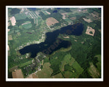 Aerial image of [3908] Ryerson Lake in Newaygo, MI with Black Wood frame