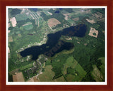 Aerial image of [3908] Ryerson Lake in Newaygo, MI with Cherry Wood frame