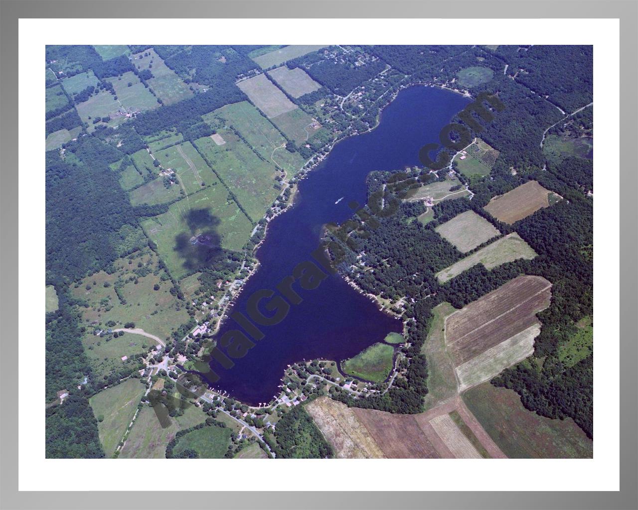 Aerial image of [3909] Long Lake in St Joseph, MI with Silver Metal frame