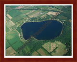 Aerial image of [3910] Crystal Lake in Newaygo, MI with Cherry Wood frame