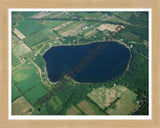 Aerial image of [3910] Crystal Lake in Newaygo, MI with Natural Wood frame