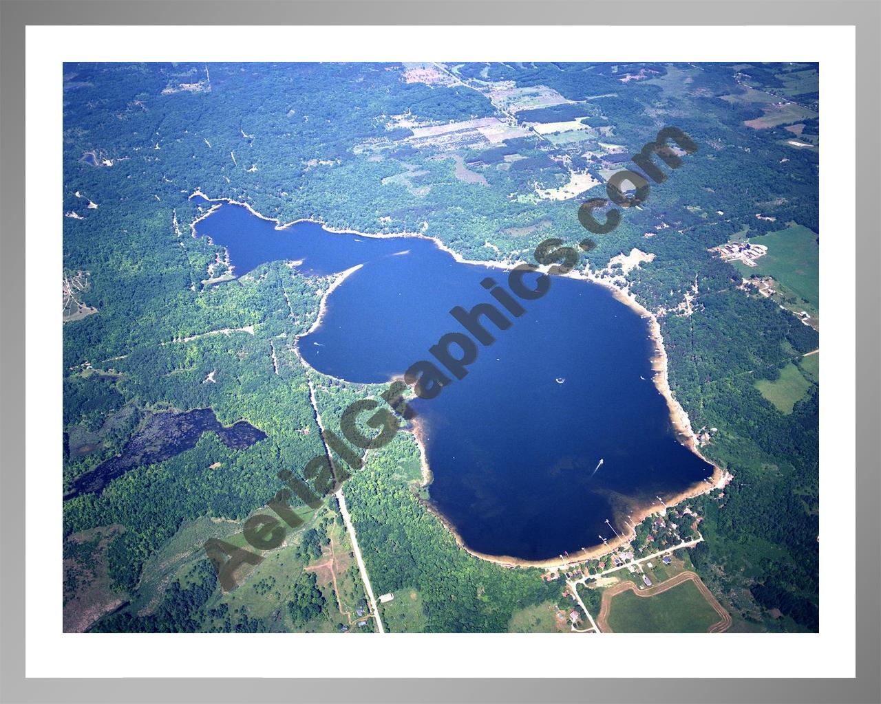 Aerial image of [3917] Rose Lake in Osceola, MI with Silver Metal frame