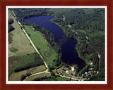 Aerial image of [3926] Little Long Lake in Osceola, MI with Cherry Wood frame