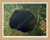 Aerial image of [392] Joslin Lake in Washtenaw, MI with Natural Wood frame