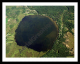 Aerial image of [392] Joslin Lake in Washtenaw, MI with Black Metal frame