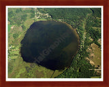 Aerial image of [392] Joslin Lake in Washtenaw, MI with Cherry Wood frame