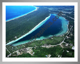 Aerial image of [3931] Little Traverse Lake in Leelanau, MI with Silver Metal frame