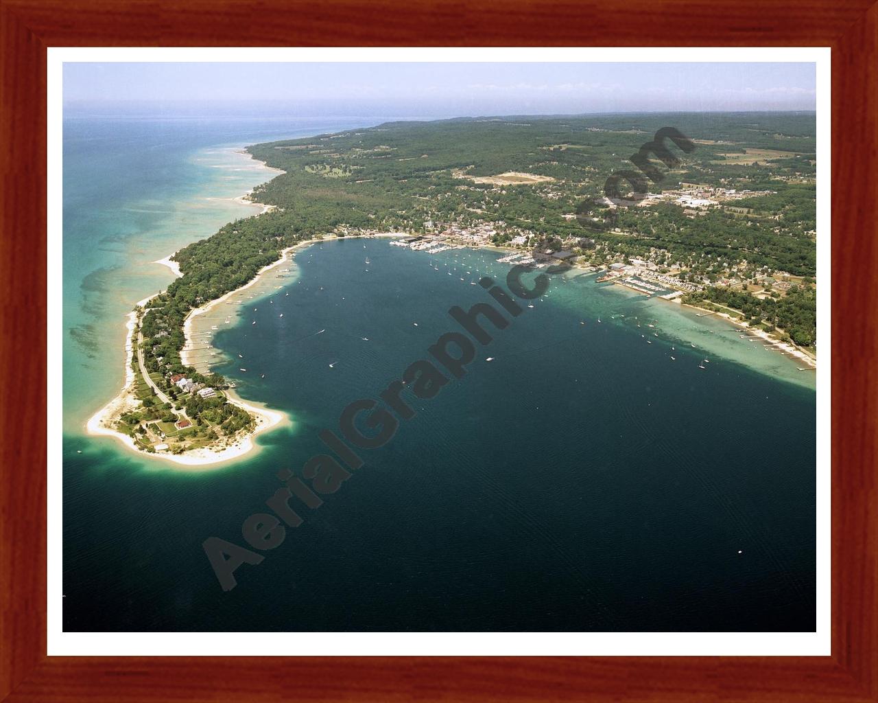 Aerial image of [3935] Harbor Springs with Cherry Wood frame