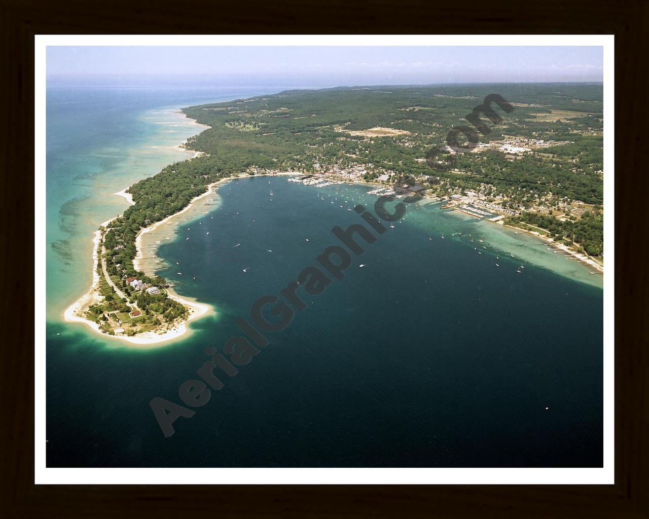 Aerial image of [3935] Harbor Springs with Black Wood frame