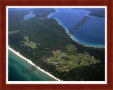 Aerial image of [3937] Crystal Downs Country Club in Benzie, MI with Cherry Wood frame