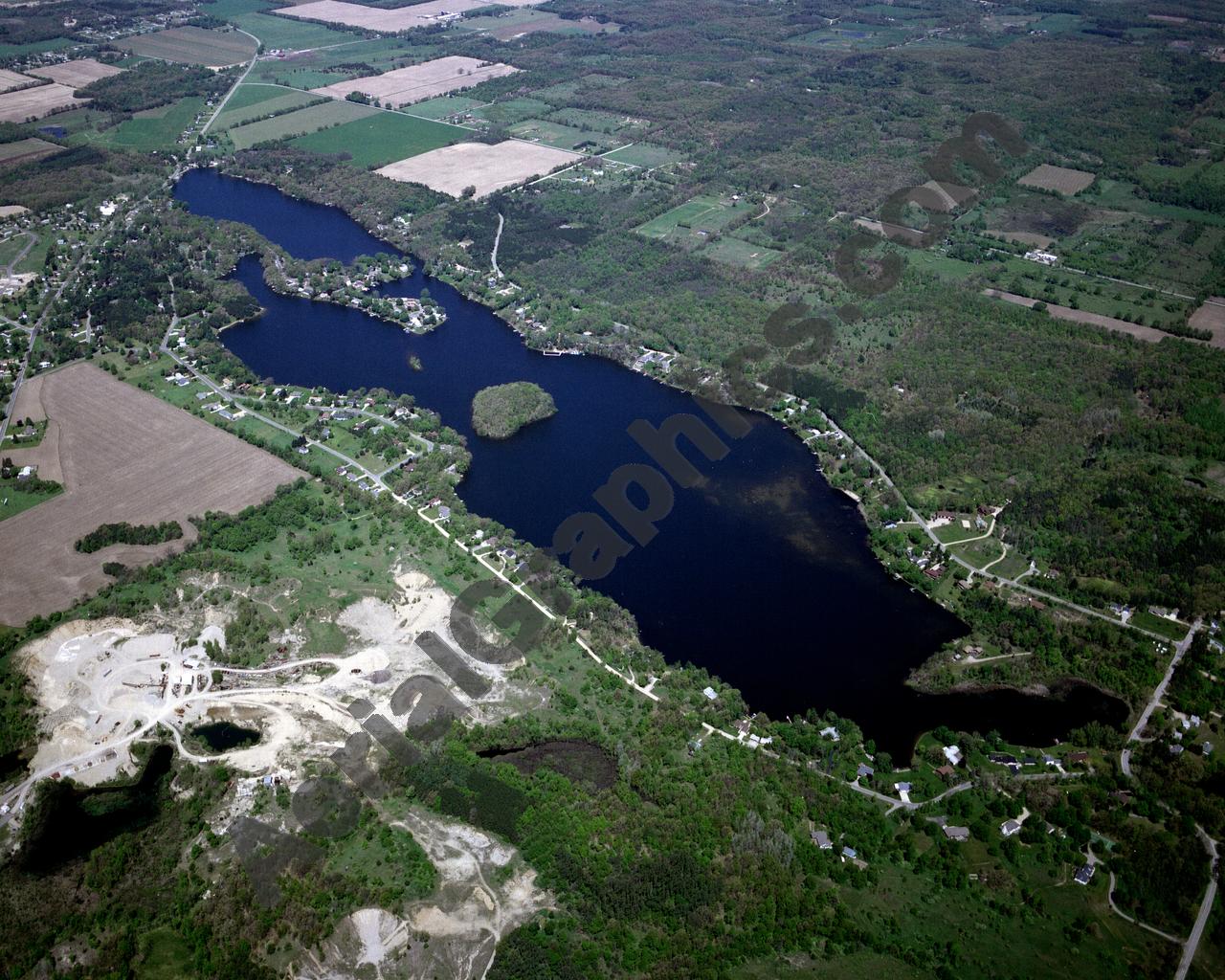 Aerial image of [3939] Algonquin Lake in Barry, MI with Canvas Wrap frame