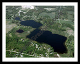 Aerial image of [3940] Leach Lake in Barry, MI with Black Metal frame