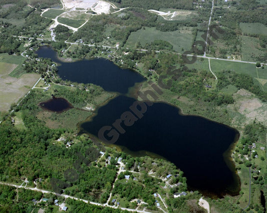 Aerial image of [3940] Leach Lake in Barry, MI with No frame