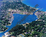 Aerial image of [3946] Round Lake Charlevoix in Charlevoix, MI with Canvas Wrap frame