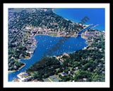 Aerial image of [3946] Round Lake Charlevoix in Charlevoix, MI with Black Metal frame