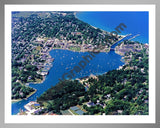 Aerial image of [3946] Round Lake Charlevoix in Charlevoix, MI with Silver Metal frame