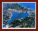 Aerial image of [3946] Round Lake Charlevoix in Charlevoix, MI with Cherry Wood frame