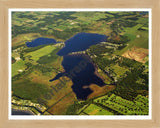 Aerial image of [394] Juno Lake in Cass, MI with Natural Wood frame