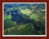 Aerial image of [3951] Magician Lake in Cass, MI with Cherry Wood frame