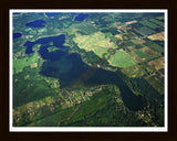 Aerial image of [3951] Magician Lake in Cass, MI with Black Wood frame