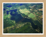 Aerial image of [3951] Magician Lake in Cass, MI with Natural Wood frame