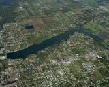 Aerial image of [395] Kearsley Reservoir in Genesee, MI with Canvas Wrap frame