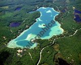 Aerial image of [3965] Long Lake in Montmorency, MI with Canvas Wrap frame