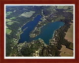 Aerial image of [3966] Shavehead Lake in Cass, MI with Cherry Wood frame