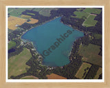 Aerial image of [3967] Birch Lake in Cass, MI with Natural Wood frame