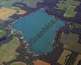 Aerial image of [3967] Birch Lake in Cass, MI with Canvas Wrap frame