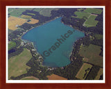 Aerial image of [3967] Birch Lake in Cass, MI with Cherry Wood frame