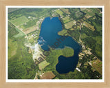 Aerial image of [3968] Paradise Lake in Cass, MI with Natural Wood frame