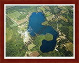 Aerial image of [3968] Paradise Lake in Cass, MI with Cherry Wood frame